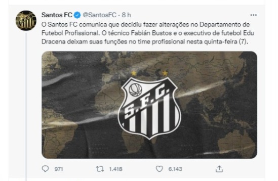 Santos anuncia a saída do técnico Fabián Bustos