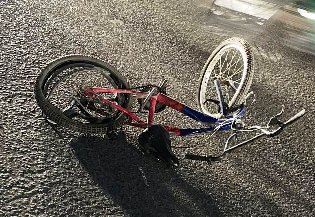 Bicicleta destruída após acidente
