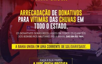 Corpo de Bombeiros inicia campanha de arrecadação de donativos para as vítimas da chuva