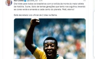 Rui costa lamenta morte de Pelé
