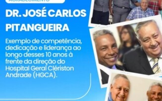 Vereador Silvio Dias agradece gestão de ex-diretor do HGCA, José Carlos Pitangueira: ‘exemplo’