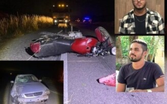 Dois jovens morrem em acidente entre carro e moto na BR-324