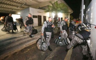 Natal (RN) - Efetivo da Força Nacional chega ao RN para dar apoio no combate a criminosos.