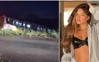 Ônibus da cantora Brisa Star cai em ribanceira em rodovia no Ceará