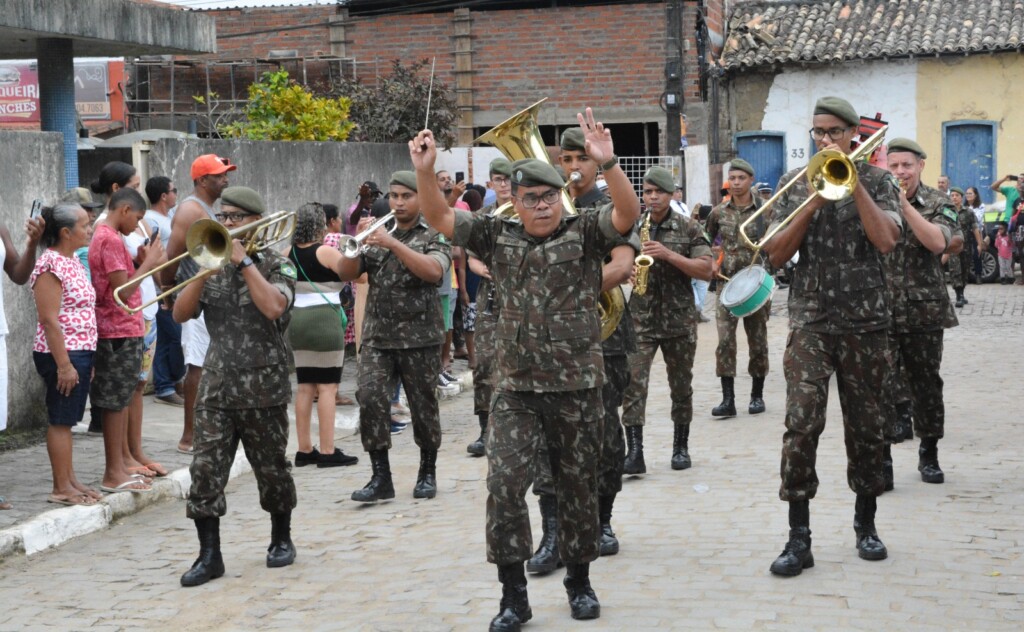 Fanfarra do exército no Desfile civico-miliar em comememoração ao 2 de julho, dia da Independência da Bahia