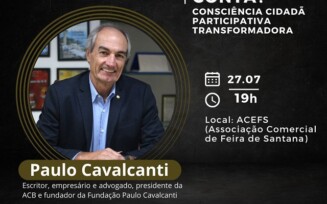 Escritor, empresário e advogado Paulo Cavalcanti palestra nesta quinta-feira (27) na Acefs