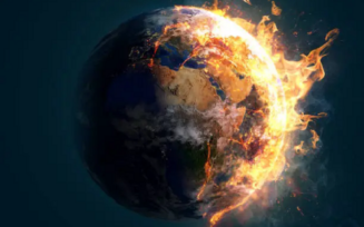 Planeta terra pegando fogo