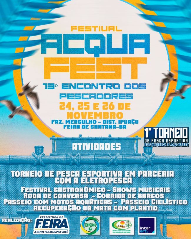Acqua Fest  terá torneio de pesca esportiva e programação musical; confira
