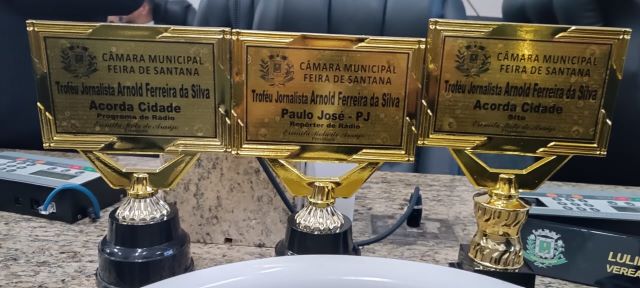 Acorda Cidade conquista 3 troféus Arnold Silva de melhor cobertura jornalística da Câmara Municipal