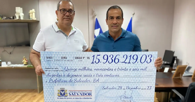 Câmara Municipal de Salvador devolve à Prefeitura quase R$ 16 milhões
