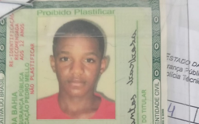 Jackson Santos Barbosa de 13 anos
