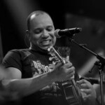 Anderson Leonardo, vocalista do grupo Molejo, durante gravações do programa 'Altas Horas'