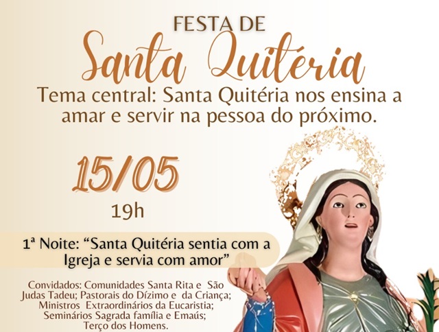 Festa de Santa Quitéria acontece a partir desta quarta-feira (15)