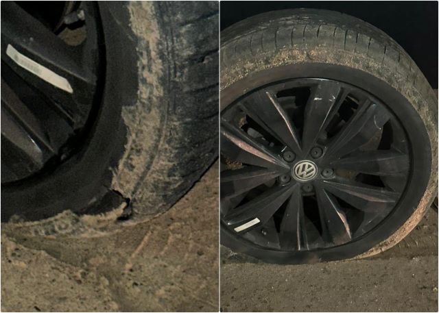 Empresário perde dois pneus ao passar em buraco na BR-324 e reclama de condições da rodovia pedagiada