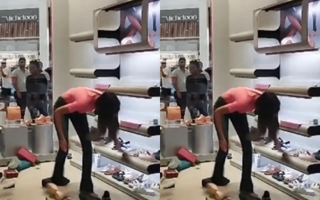 Após jogar calçados no chão de loja, mulher esclarece ação