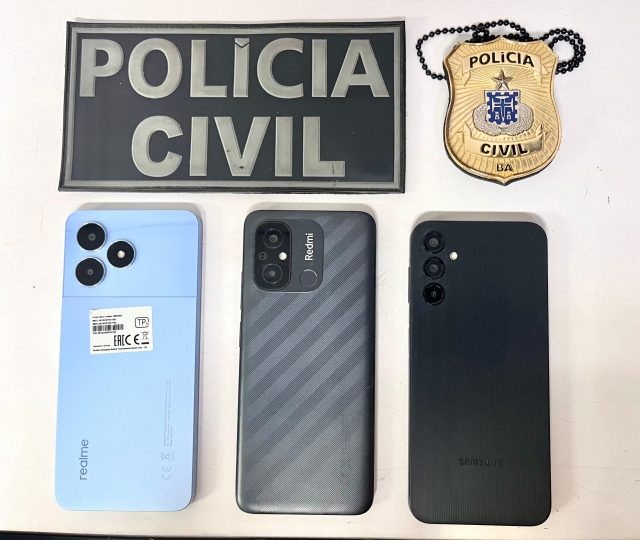 celulares roubados e recuperados pela Polícia civil