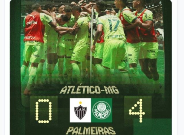 Em Belo Horizonte, Palmeiras derrota o Atlético-MG por 4 a 0